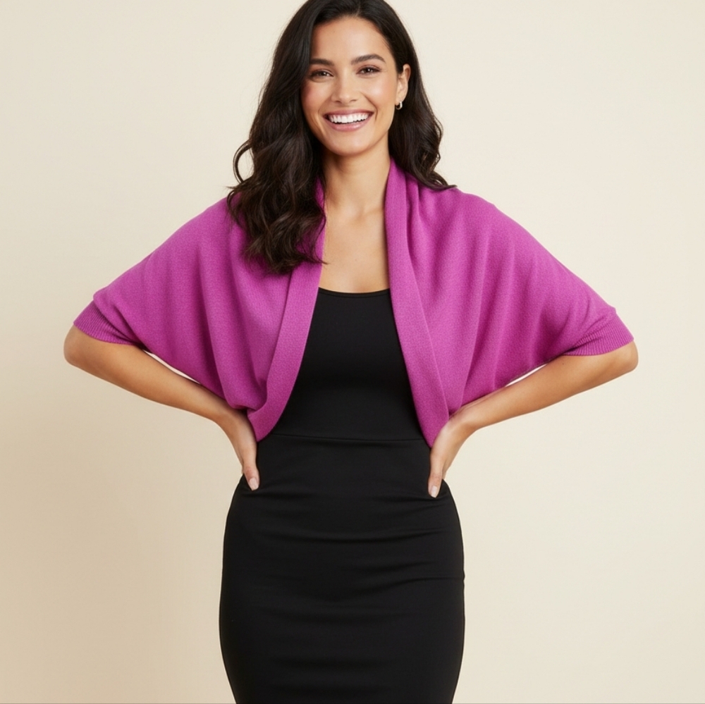 NWT Talbots Vibrant Pink Sleeveless Shrug - Poncho